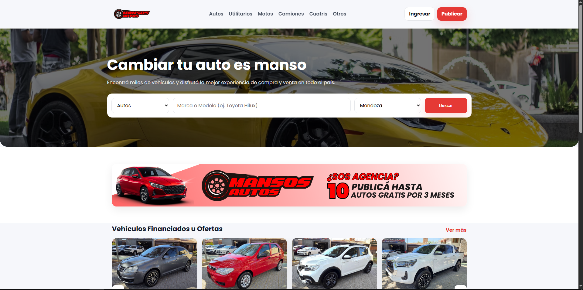 Mansos Autos - Clasificados de Vehículos Modelo Freemium